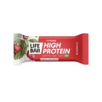 Tyčinka Lifebar proteinová s jahodami 40 g BIO   LIFEFOOD