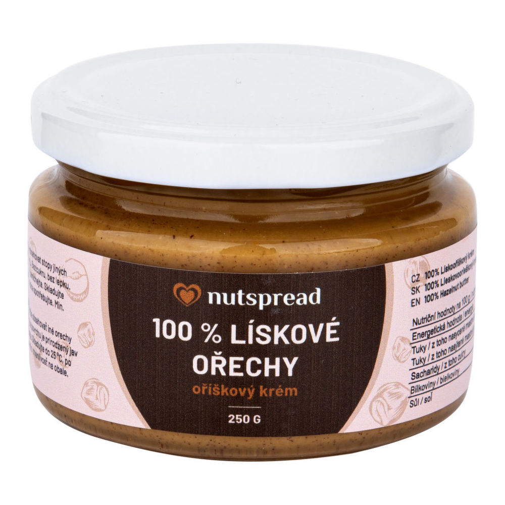 VÝPRODEJ!!!Krém z pražených lískových ořechů 250 g NUTSPREAD