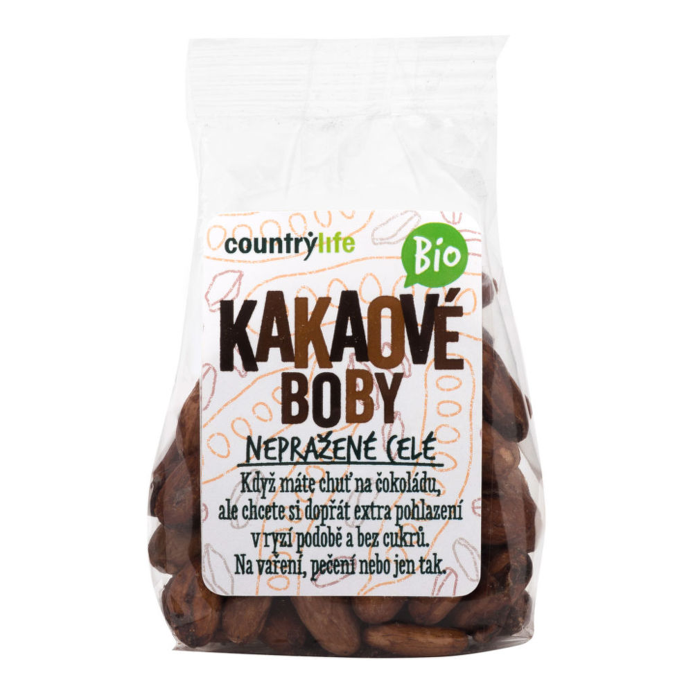 Kakaové boby nepražené celé 100 g BIO COUNTRY LIFE