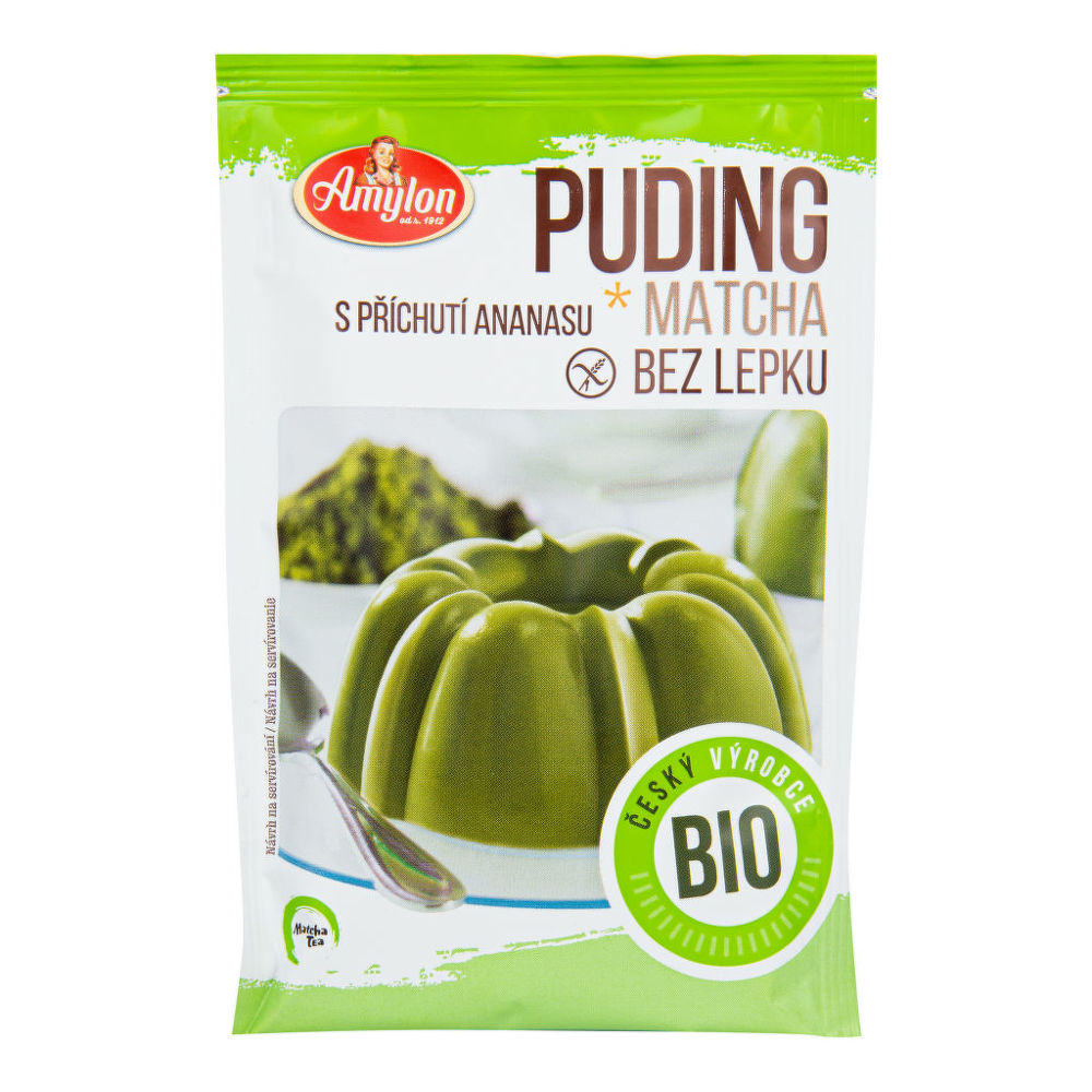 Pudink matcha s příchutí ananasu bezlepkový 40 g BIO AMYLON