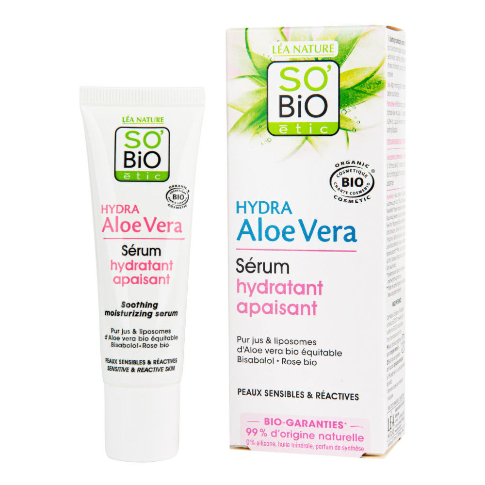 SO’BiO étic BIO Sérum pleťové Aloe vera — zklidnění a hydratace pro citlivou pleť 30 ml