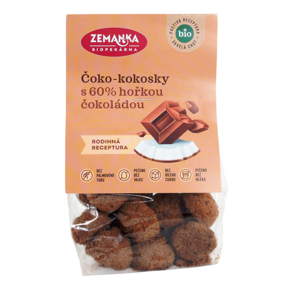 Biopekárna Zemanka Bio Čoko kokosky s Fair Trade čokoládou 100g