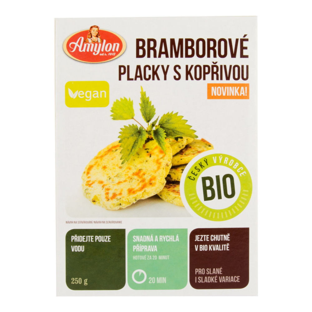 VÝPRODEJ!!!Placky bramborové s kopřivou 250 g BIO AMYLON