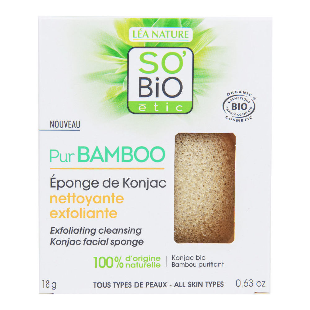 SO’BIO étic Pur BAMBOO Houbička konjac s bambusem exfoliační čištění pleti 18 g