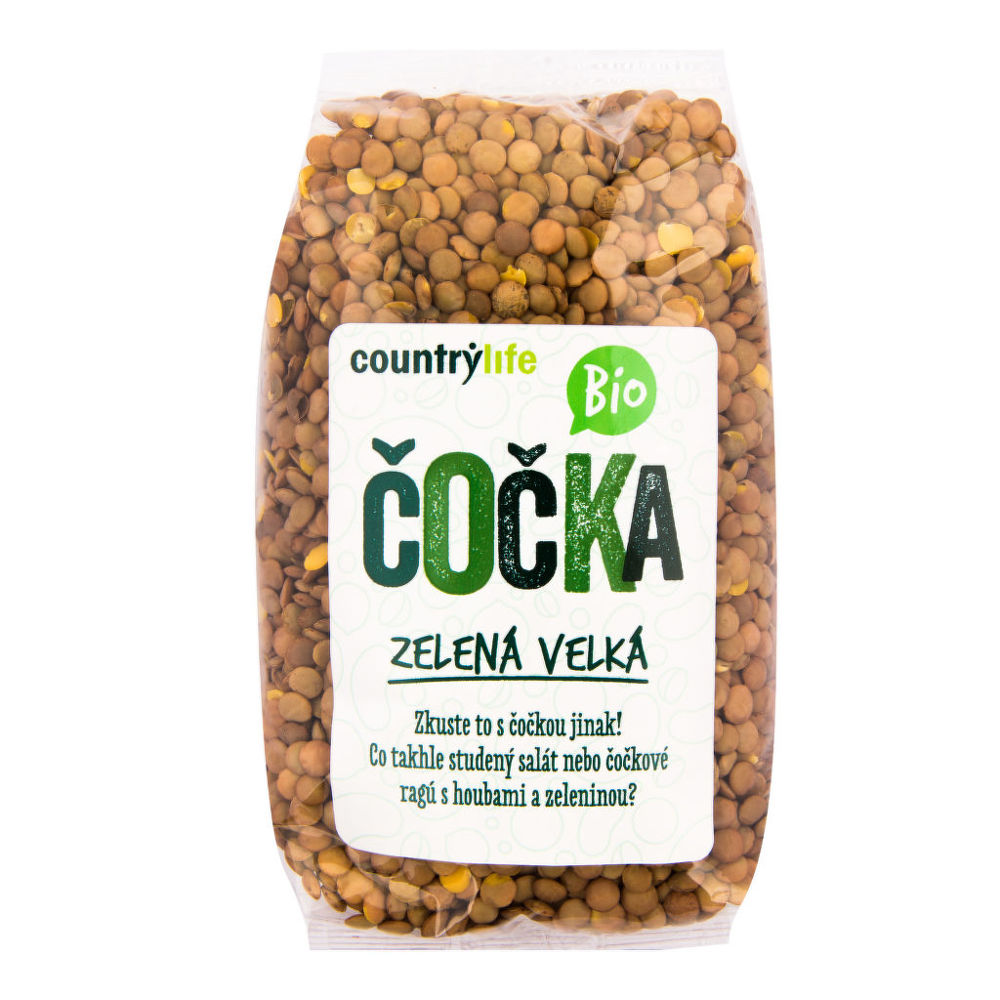 Čočka zelená velká 500 g BIO COUNTRY LIFE