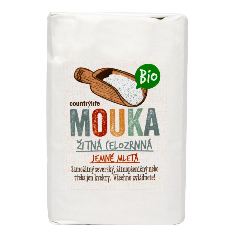 VÝPRODEJ!!!Mouka žitná celozrnná jemně mletá 1 kg BIO COUNTRY LIFE