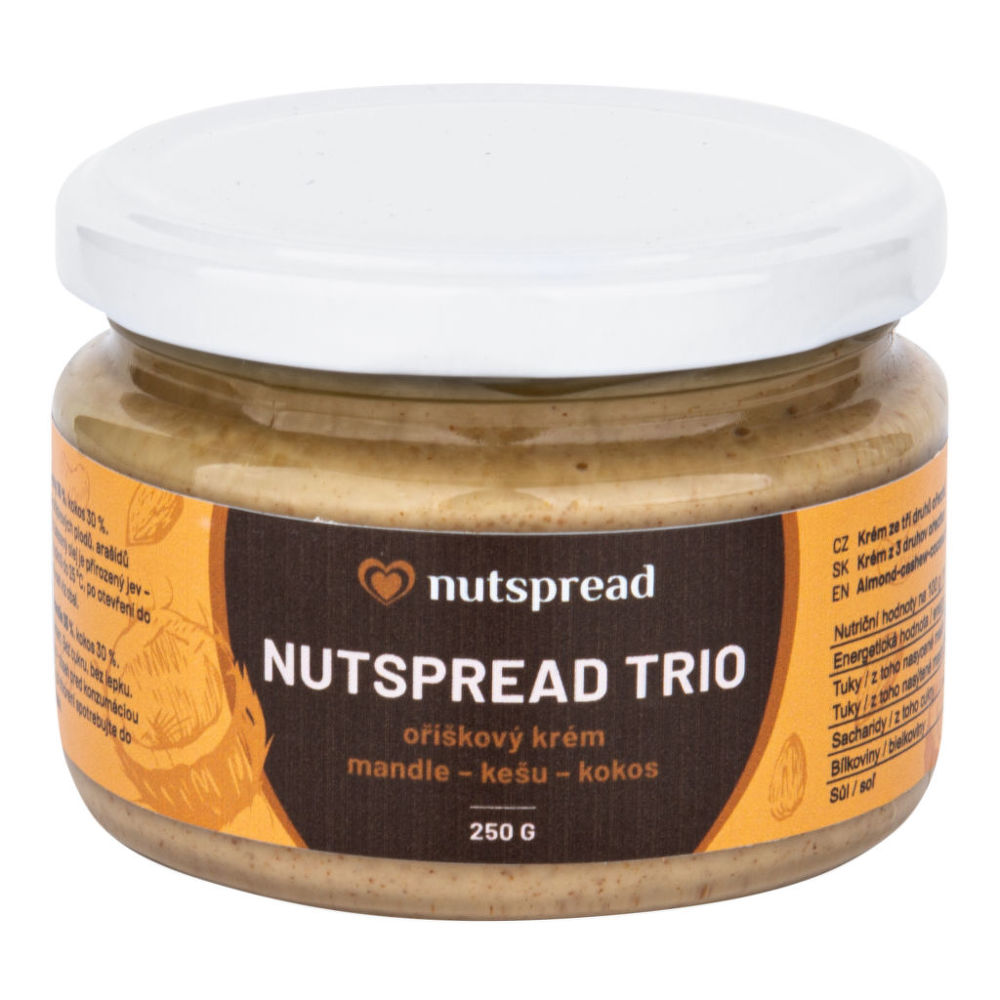 VÝPRODEJ!!!Krém z mandlí, kešu ořechů a kokosu 250 g NUTSPREAD