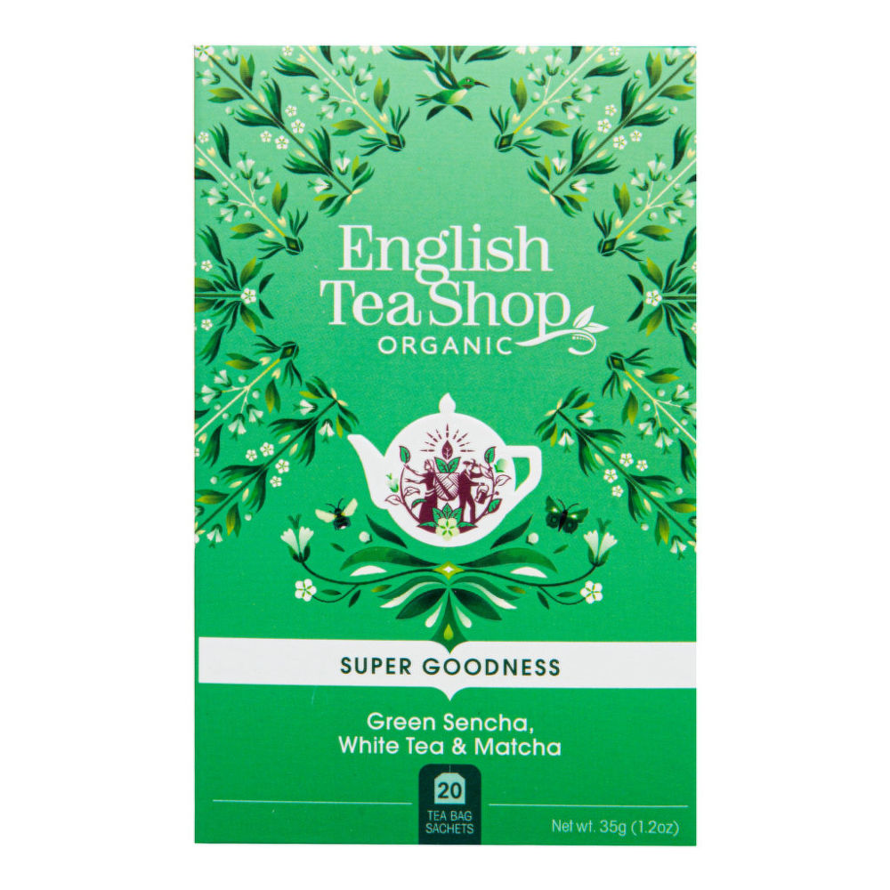 VÝPRODEJ!!!Čaj Sencha, Bílý čaj a Matcha 20 sáčků BIO ENGLISH TEA SHOP