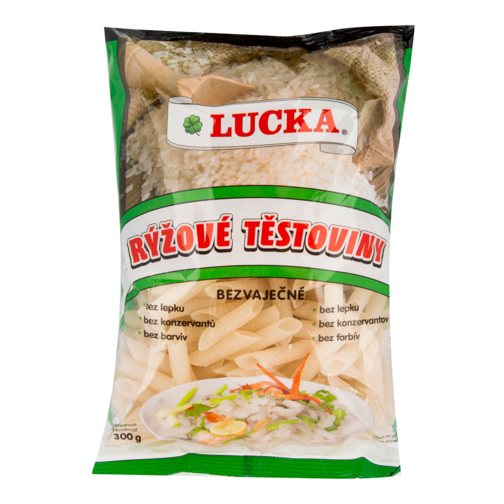 Těstoviny penne rýžové bezlepkové 300 g LUCKA