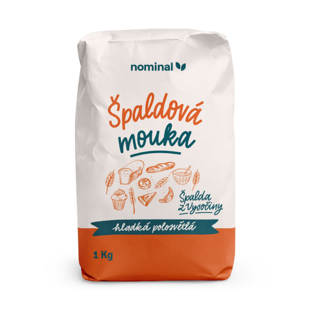 Mouka špaldová hladká polosvětlá 1 kg NOMINAL