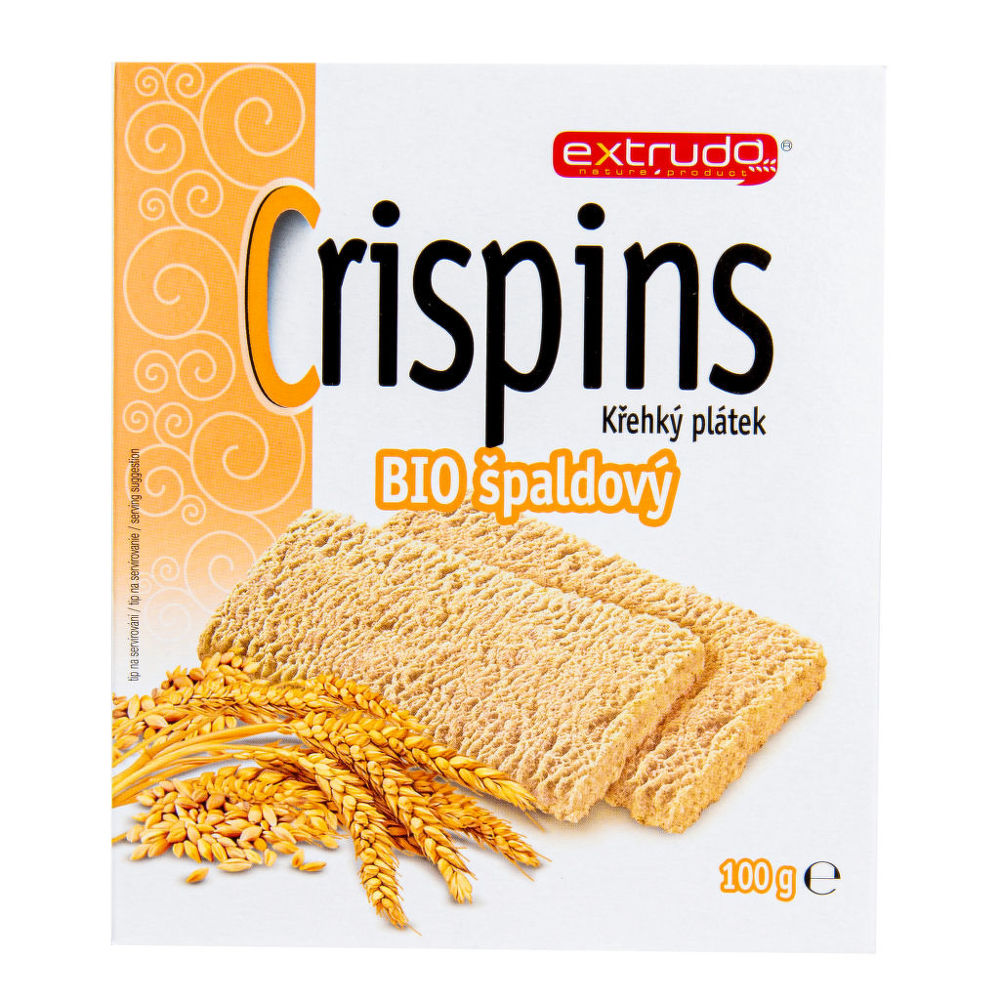 Chlebíček vícezrnný špaldový Crispins 100 g BIO EXTRUDO