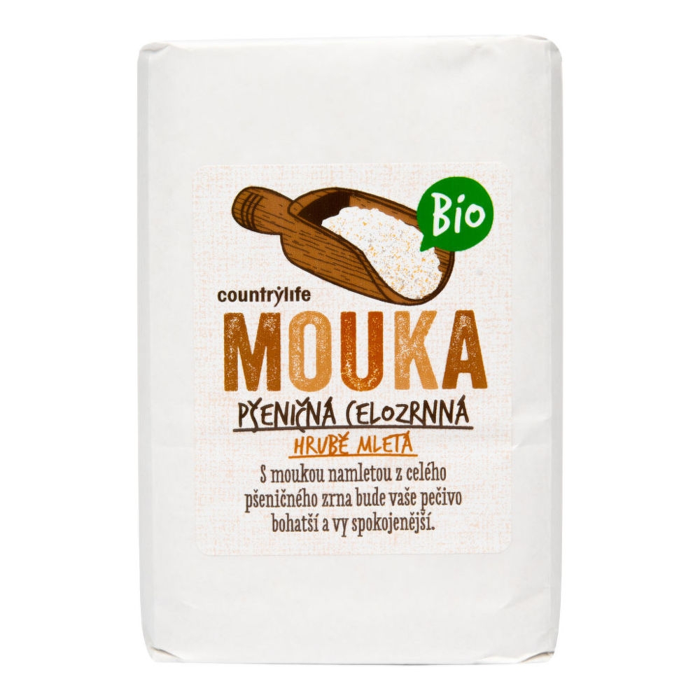 VÝPRODEJ!!!Mouka pšeničná celozrnná hrubě mletá 1 kg BIO COUNTRY LIFE