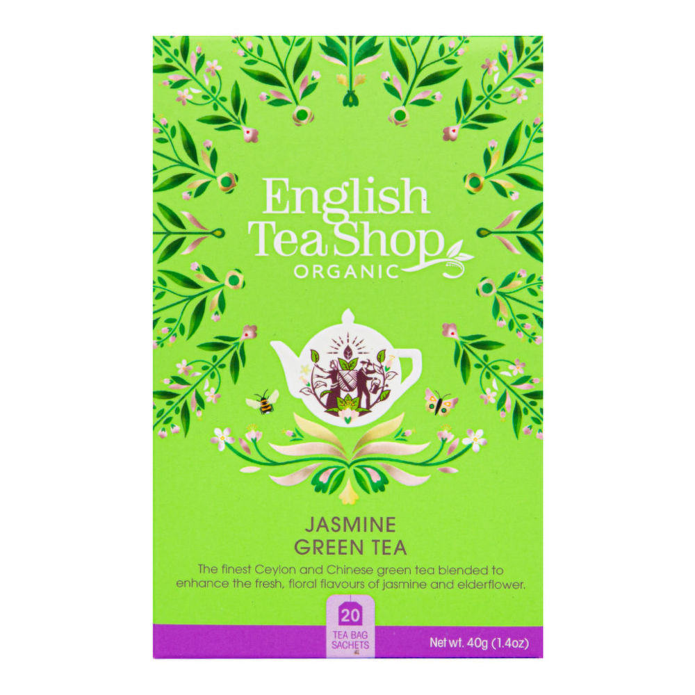 Čaj Zelený s jasmínem a květem bezu 20 sáčků BIO ENGLISH TEA SHOP