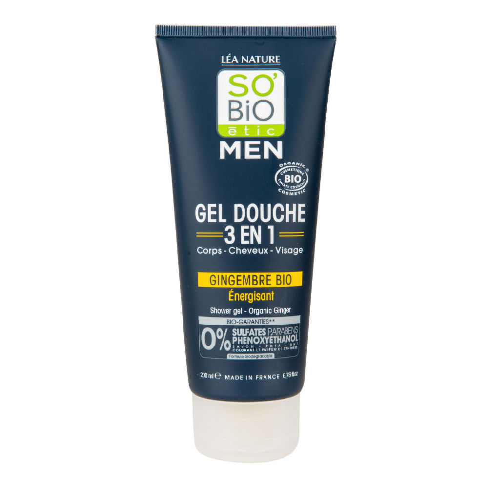 SO’BiO étic Men sprchový gel 3v1 energetizující zázvor 200 ml