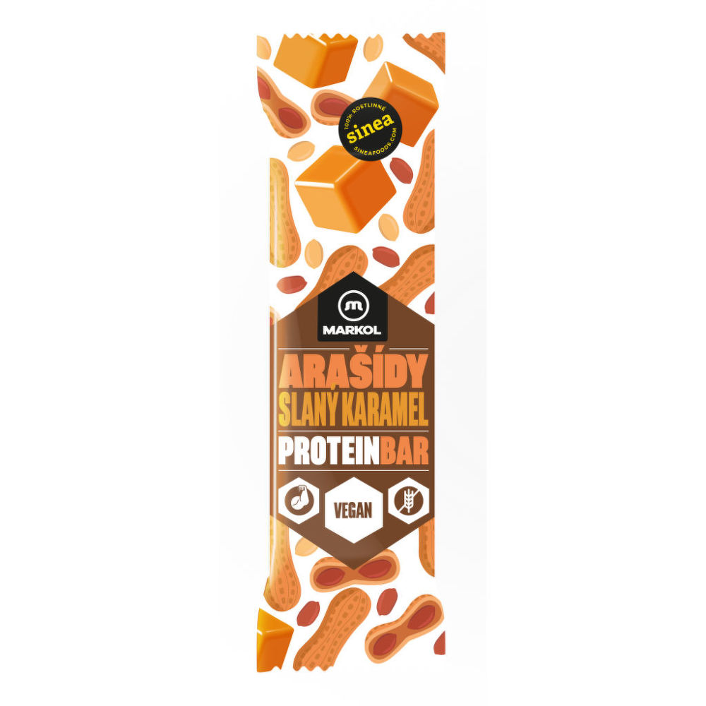 VÝPRODEJ!!!Tyčinka proteinová arašídy a slaný karamel 40 g MARKOL