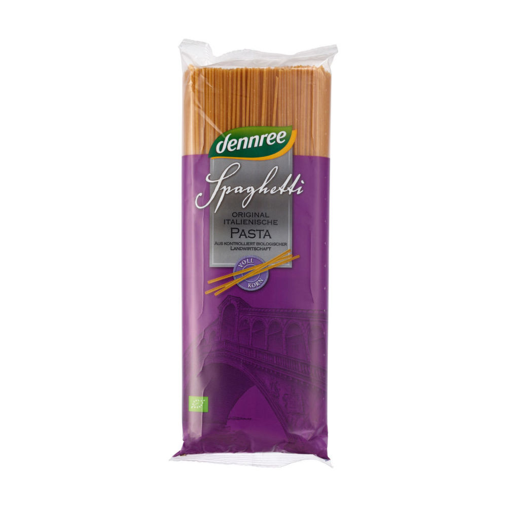 Těstoviny špagety celozrnné 1000 g BIO DENNREE