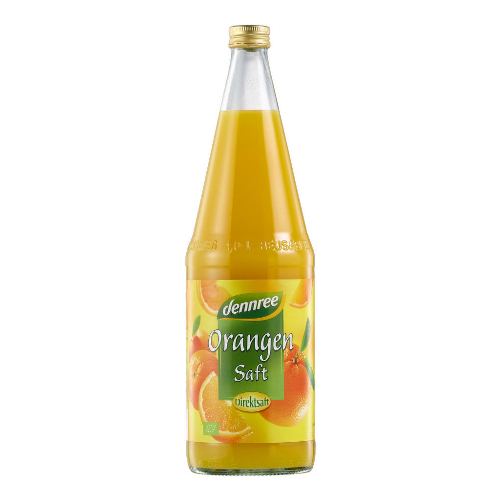 Šťáva pomerančová láhev 1 l BIO DENNREE
