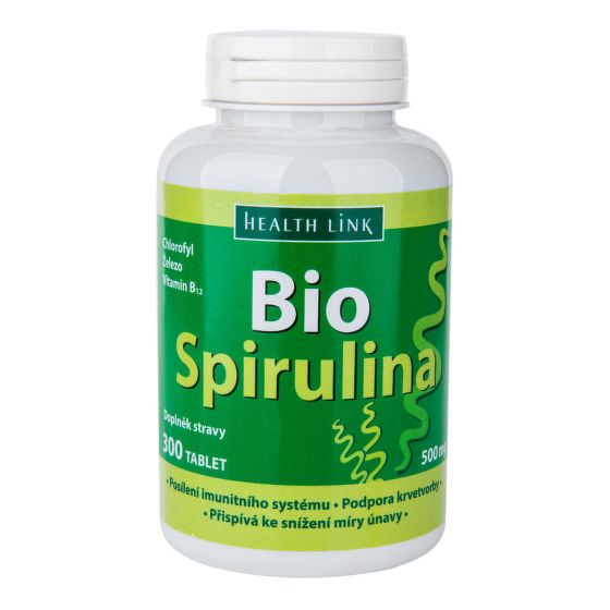 Spirulina s vitaminem B12  300 tablet × 500 mg BIO   HEALTH LINK
