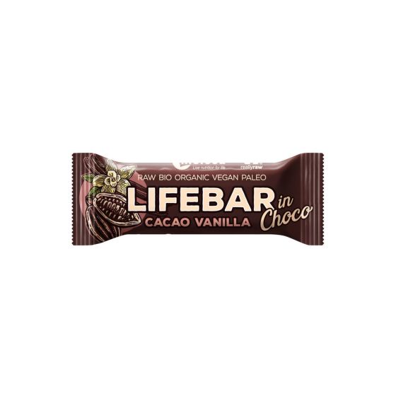 Tyčinka Lifebar kakaové boby s vanilkou 40 g BIO   LIFEFOOD