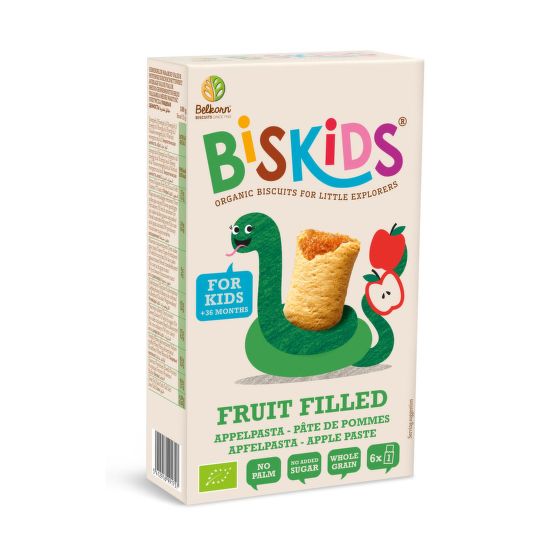 Sušenky celozrnné měkké dětské s jablečným pyré bez přidaného cukru 36M+ 150 g BIO BISKIDS