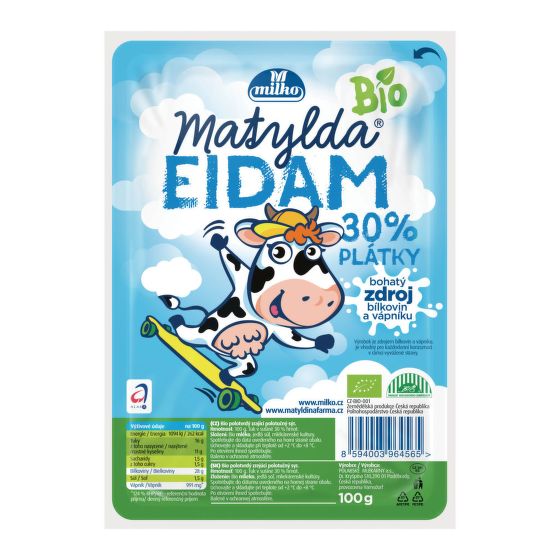 Sýr eidam 30% 100 g BIO   POLABSKÉ MLÉKÁRNY