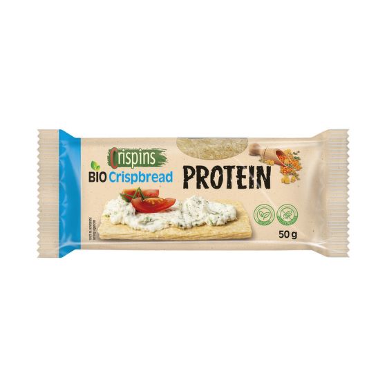 Chlebíček proteinový Crispins 50 g BIO   EXTRUDO
