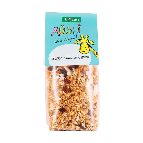Müsli Nebuď hloupý! Křupavé s kokosem a medem 300 g BIO   BIO NEBIO