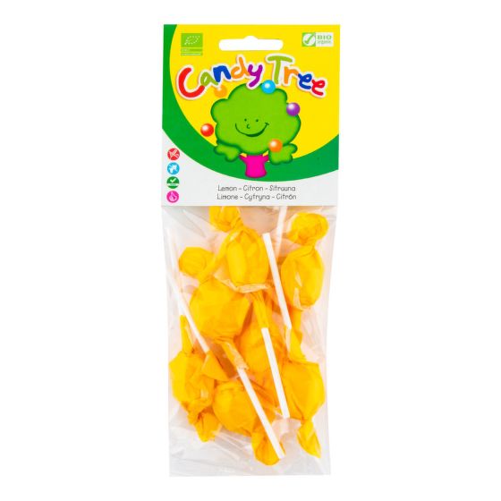 Lízátka s příchutí citronu bezlepková 7x10 g BIO   CANDY TREE