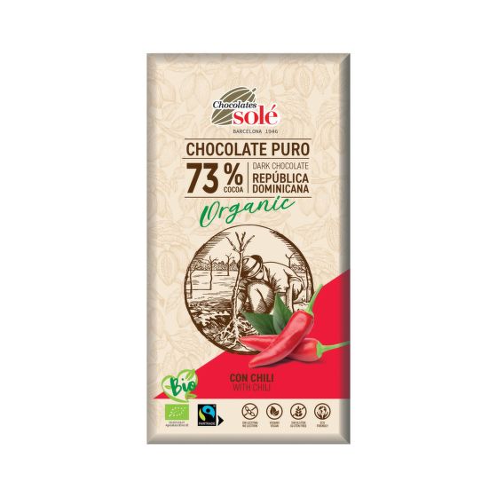 Čokoláda hořká s chilli 100 g BIO   SOLÉ