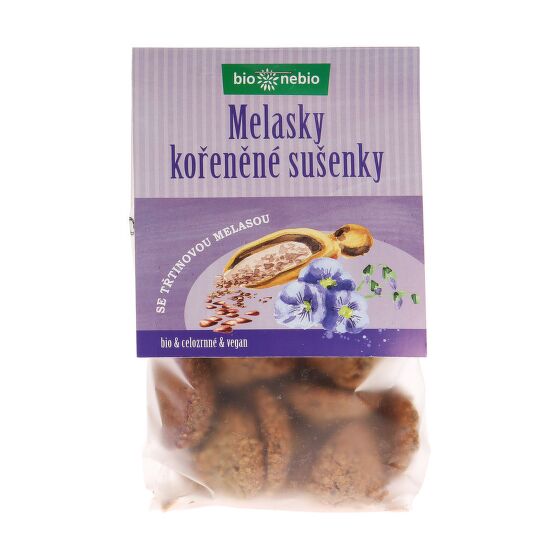 MELASKY celozrnné sušenky s melasou 130 g BIO   BIO NEBIO
