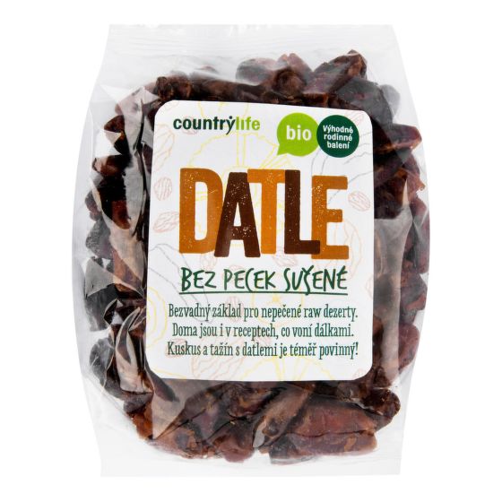 Datle sušené bez pecek 500 g BIO   COUNTRY LIFE