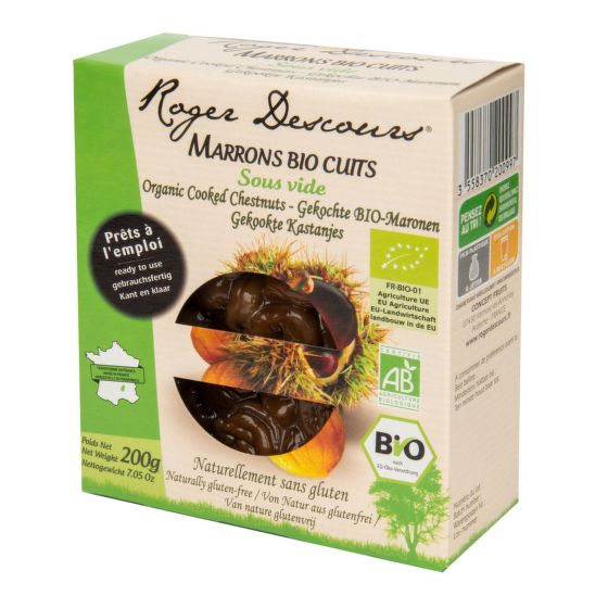 Kaštany loupané vařené, vakuované 200 g BIO   ARDECHE MARRONS