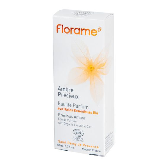 Parfémová voda přírodní AMBRE PRÉCIEUX — drahocenný jantar 50 ml BIO   FLORAME