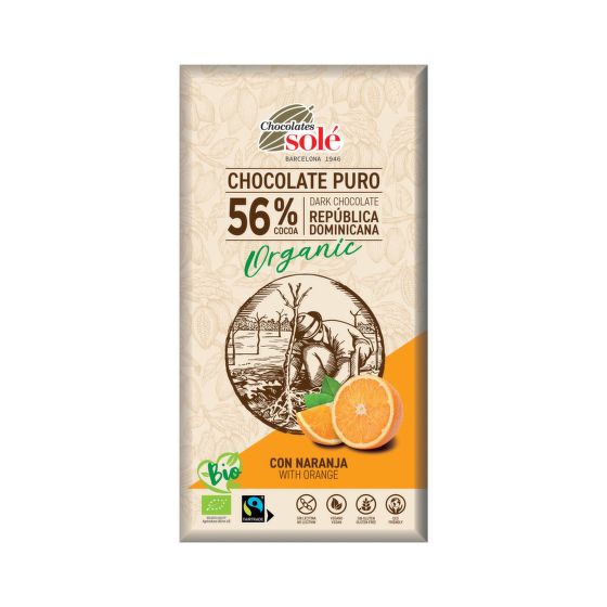 Čokoláda hořká pomerančová 100 g BIO   SOLÉ
