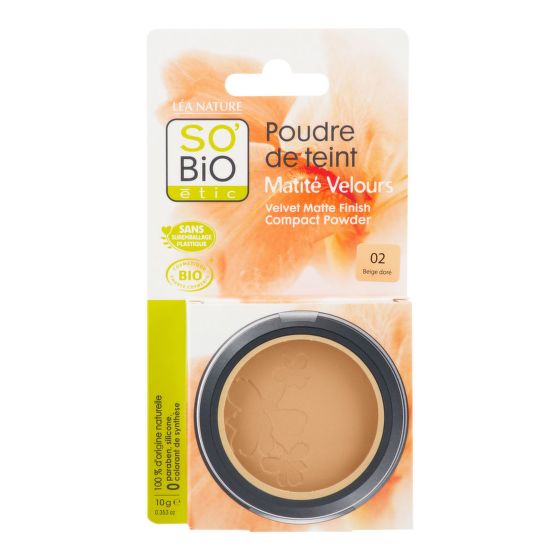 Kompaktní pudr 02 béžová zlatá 10 g  BIO   SO’BiO étic