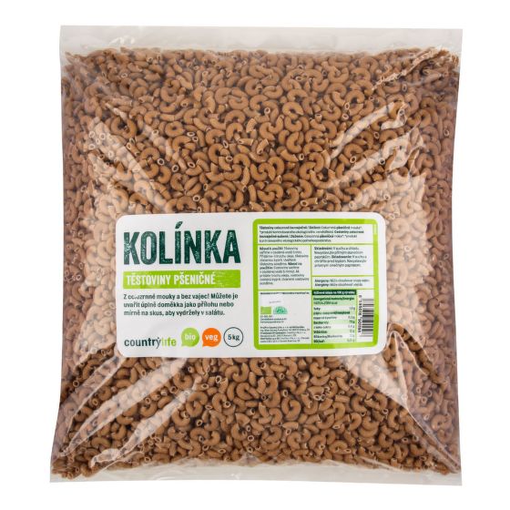 Těstoviny kolínka pšeničná 5 kg BIO   COUNTRY LIFE