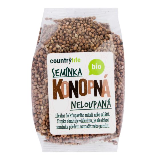 Konopná semínka neloupaná 250 g BIO  COUNTRY LIFE