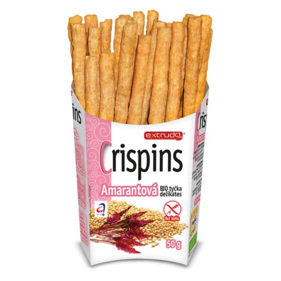 Tyčinka amarantová Crispins bezlepková 50 g BIO   EXTRUDO