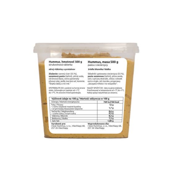Hummus - cizrnová pomazánka original 500 g   I LOVE HUMMUS