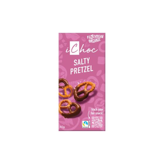 Čokoláda vegan slaný preclík iChoc 80 g BIO   VIVANI