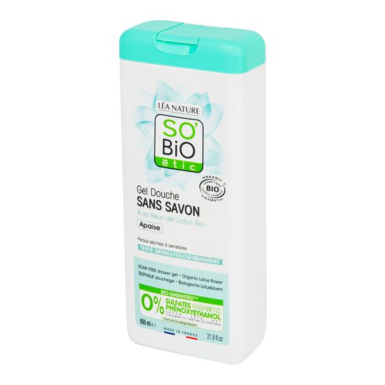 Gel sprchový BEZ MÝDLA s lotosovým květem 650 ml BIO   SO’BiO étic  