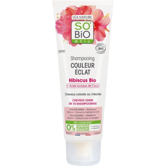 Šampon pro barvené a melírované vlasy s ibiškem 250 ml BIO   SO’BiO étic