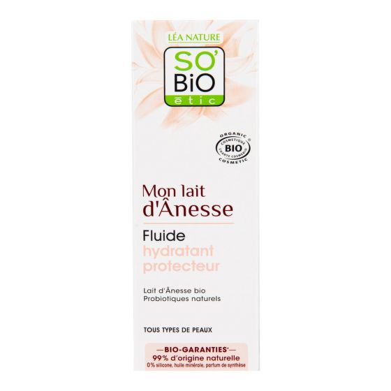 Fluid pleťový s oslím mlékem — hydratace a probiotika — všechny typy pleti 50 ml BIO   SO’BiO étic