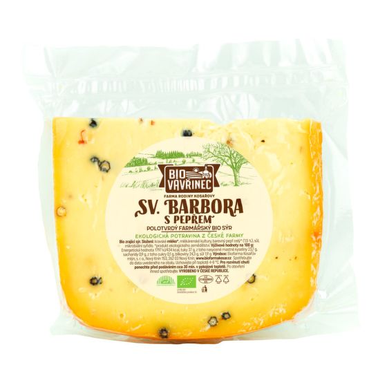 Sýr sv. Barbory s pepřem cca 120 g BIO   BIO VAVŘINEC