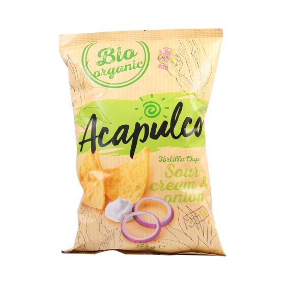 Tortilla chipsy Cream&Onion 125 g BIO   ACAPULCO