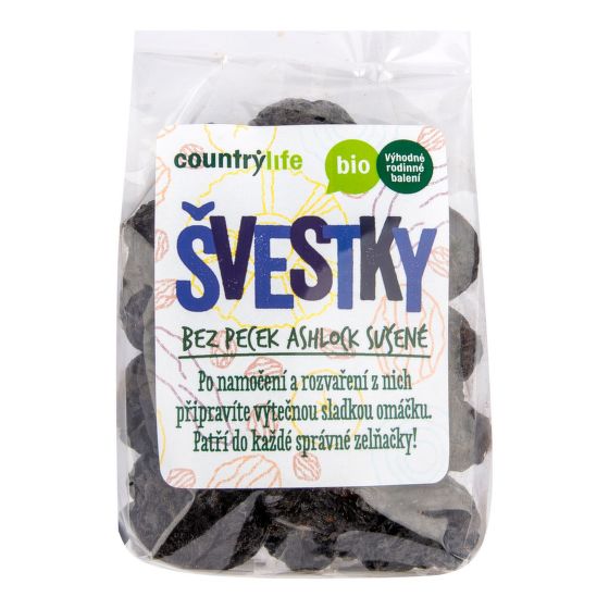 Švestky sušené bez pecek Ashlock 250 g BIO   COUNTRY LIFE