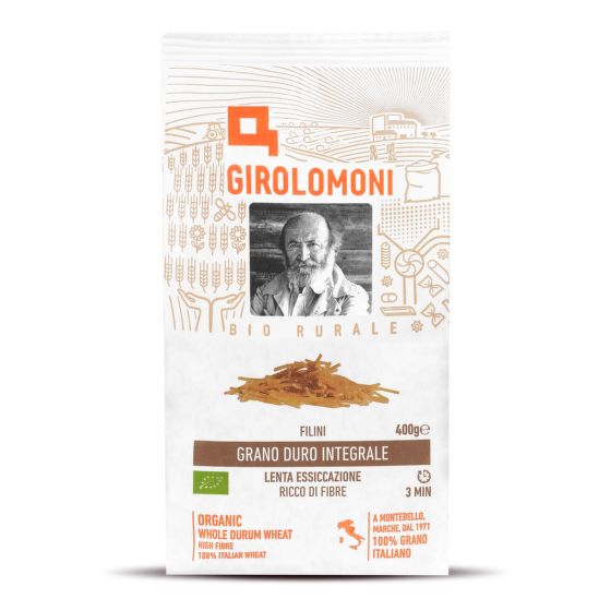 Těstoviny filini celozrnné semolinové 400 g BIO   GIROLOMONI