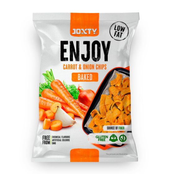 Chipsy bramborové pečené s mrkví a cibulí 40 g   JOXTY ENJOY CHIPS