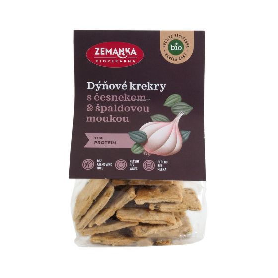 Krekry s dýňovým semínkem a česnekem 100 g BIO   ZEMANKA