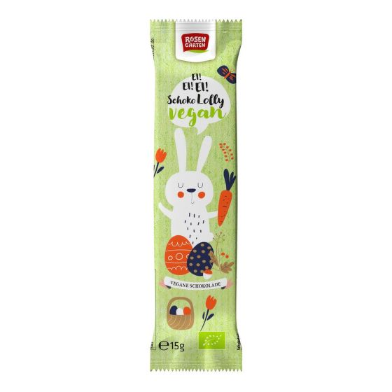 Lízátko vegan čokoláda zajíček 15 g BIO   ROSENGARTEN